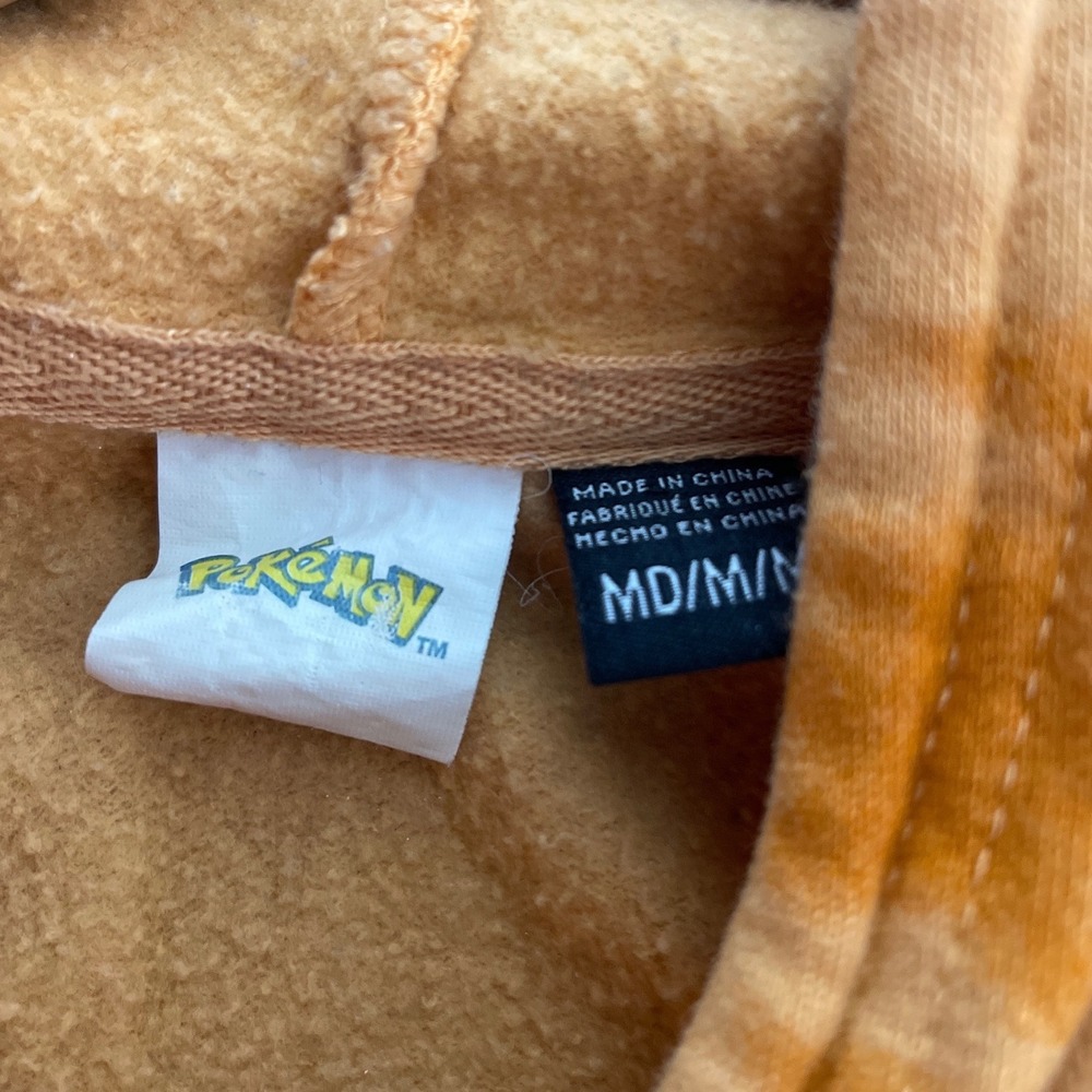 Pokemon Charizard Tie Dye Hoodie Mens Medium Orange Brown Flame Graphic Pullover - Picture 4 of 6